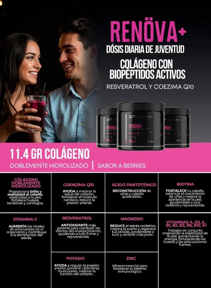 Colageno Renova Con Biopeptidos Activos en Polvo Pote 315 gr. -ENVIO GRATIS