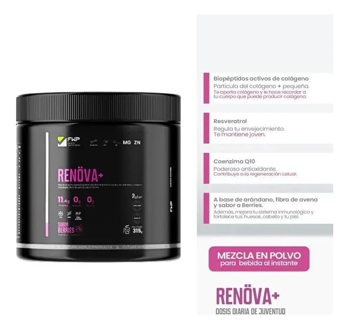 Colageno Renova Con Biopeptidos Activos en Polvo Pote 315 gr. -ENVIO GRATIS