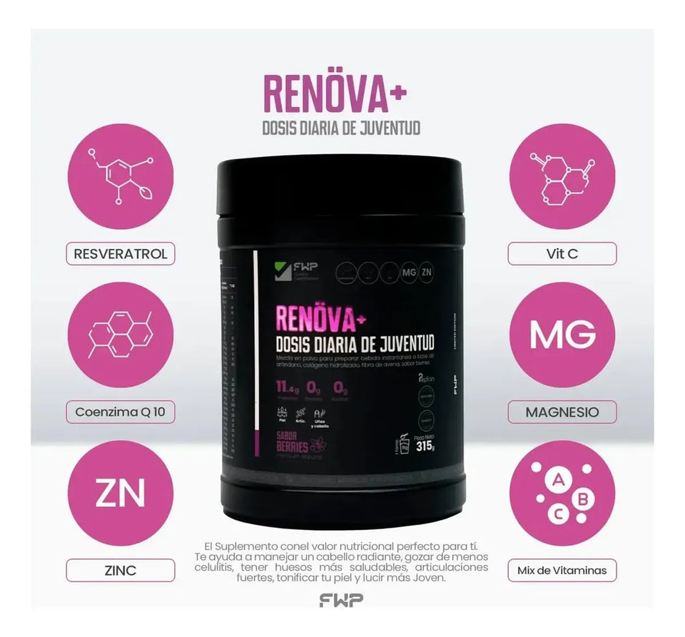 Colageno Renova Con Biopeptidos Activos en Polvo Pote 315 gr. -ENVIO GRATIS