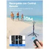 Tripode con Seguimiento Facial Palo Selfie 185cm Giro 360° Aluminio Control Bluetooth Live